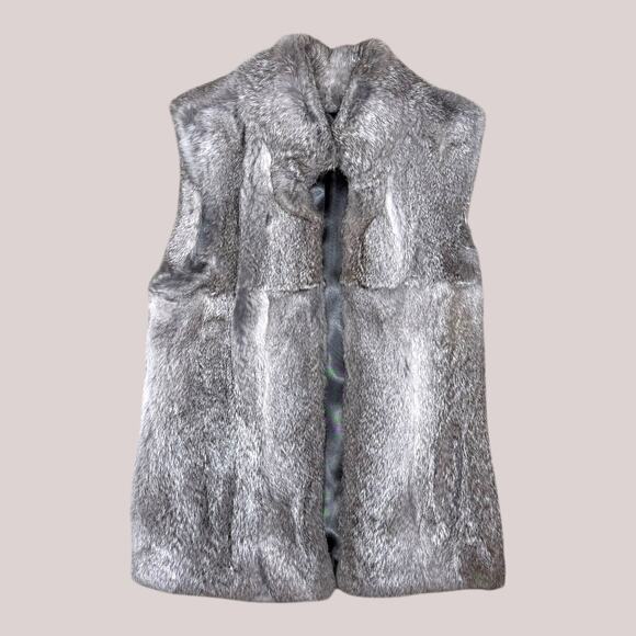 Michael Kors Gray Rabbit Fur Vest XS - Picture 12 of 16